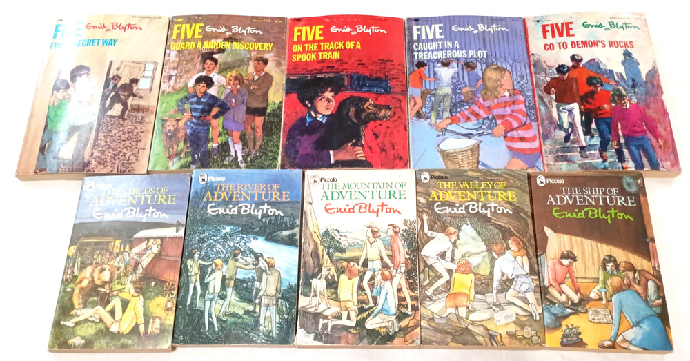 VTG 10 Enid Blyton Adventure Famous Five Atheneum Piccolo PB Book Set Lot